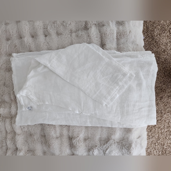 White 100% Linen Maxi Dress - Picture 5 of 16